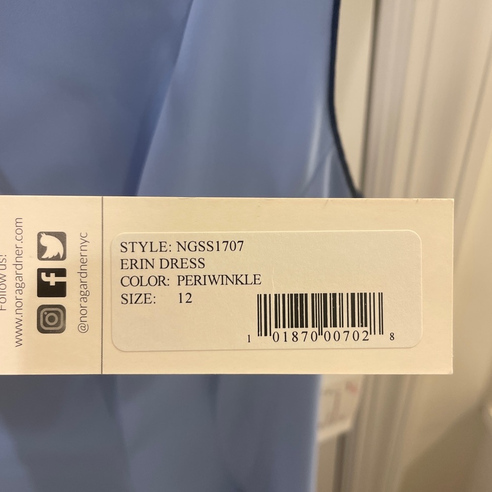 NWT Nora Gardner Erin dress in periwinkle size 12 - Picture 2 of 6